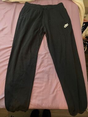 Nike Black Sweatpants with White Swoosh - Kids' Joggers